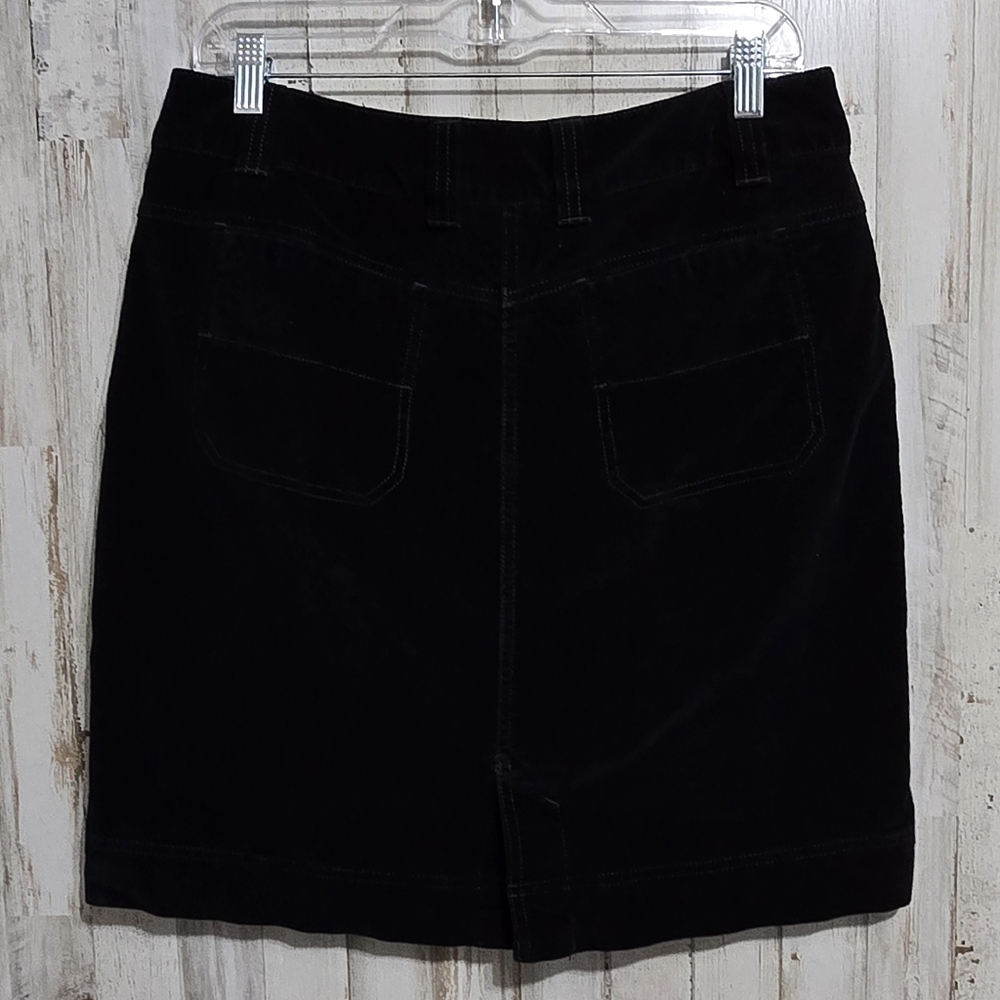 Athleta Black Washed Velvet Pockets Short Mini Pencil Skirt Size 10 - Picture 5 of 11